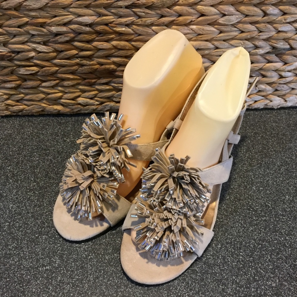 Vaneli Suede Laycie Tan Wedges